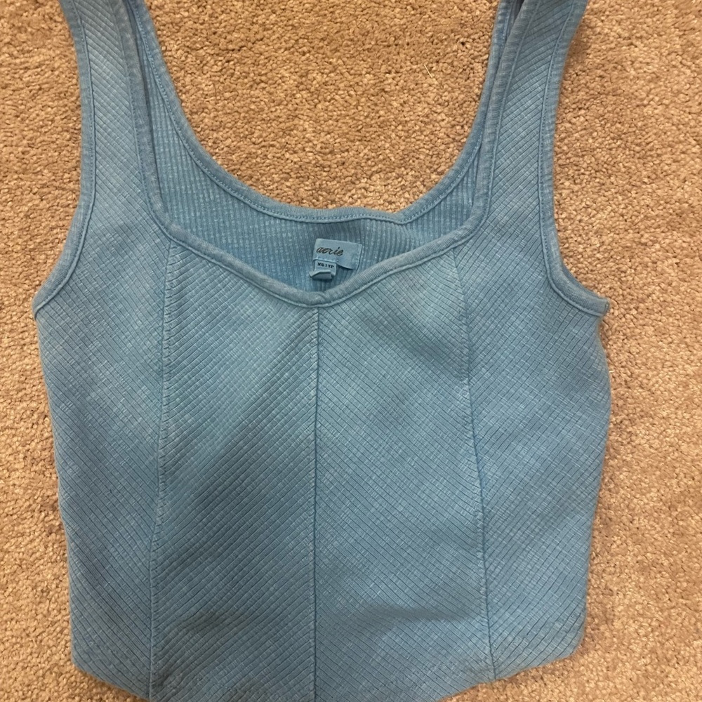 BOGO Aerie Light Blue Ribbed Tank Top